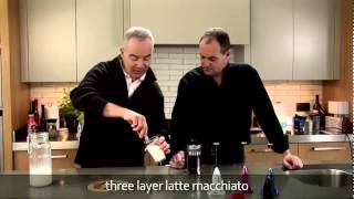 aerolatte  milk frother makes three layer caffè latte macchiato [upl. by Arlon]