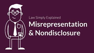 Misrepresentation and Nondisclosure  Contracts  Defenses amp Excuses [upl. by Lan]