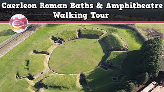 CAERLEON ROMAN BATHS amp AMPHITHEATRE WALES  Walking Tour  Pinned on Places [upl. by Milstone439]