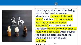 How to apply misrepresentation Liam cupcake scenario [upl. by Kin]