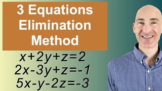 Solving Systems of 3 Equations Elimination [upl. by Misab30]