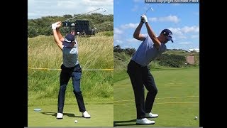 Justin Thomas golf swing  Long Iron faceon amp downtheline July 2017 [upl. by Geraint]