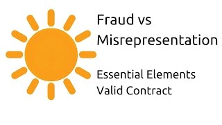 Fraud vs Misrepresentation  Other Essential Elements of a Valid Contract  CA CPT  CS amp CMA [upl. by Braca241]